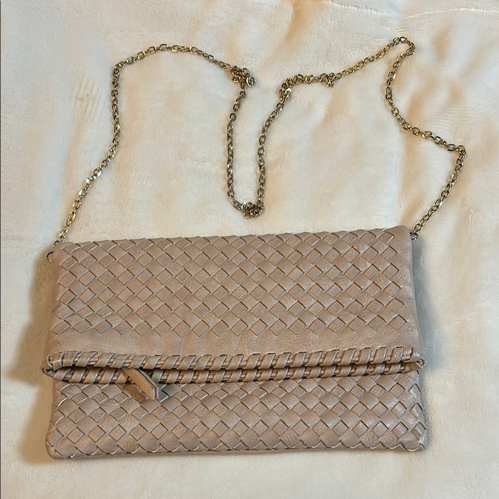 Urban Expressions Tan Textured Clutch Wristlet